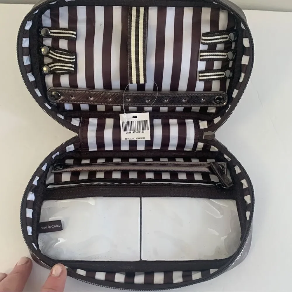 Henri Bendel Travel Jewelry Zip  Case - metallic.